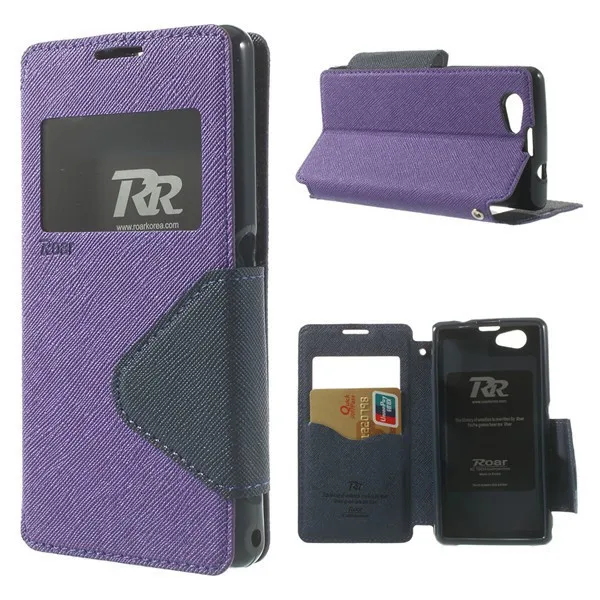 Roar Korea Case Cover for Sony Xperia T3 ULTRA M50W Fancy Diary View Window Flip Leather C5 M4 Aqua M2 Z5 | Мобильные телефоны и