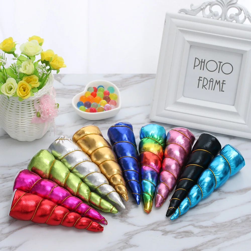 

1 Pc 15cm Kids Glitter Unicorn Horns DIY Fashion Headband Children Unicorn Party Hairband Girls Hair Accessories Headwear