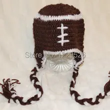 Футбольная детская вязаная шапочка, детские вязаные аксессуары для фотографии, для фотографий новорожденных, вязаная шапка