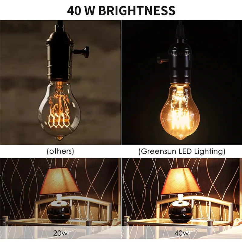 Lote Edison Lâmpada Dimmable A19 40 w E27 A60 60 Wam Branco Retro Decorativo Incandescente Vintage Luz 220-240 v 4 Pçs - 13 High Quality Luzes e Iluminação