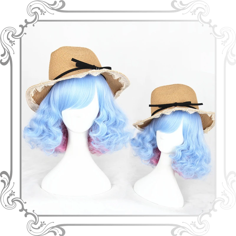Parrucca sole sfumati moda blu e rosa