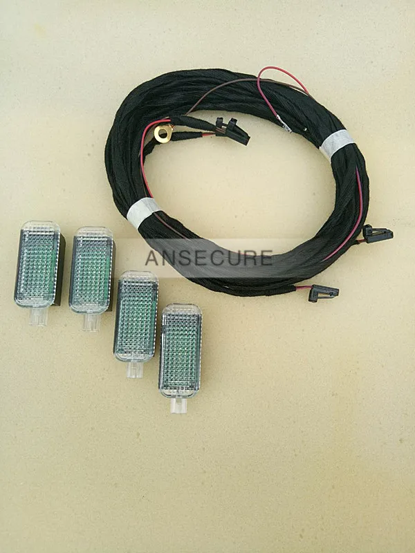 

4 PIECES LED INDOOR Footwell Light FOOT LIGHT + Wire harness For A4 A5 A6 Q3 Q5 3AD 947 409