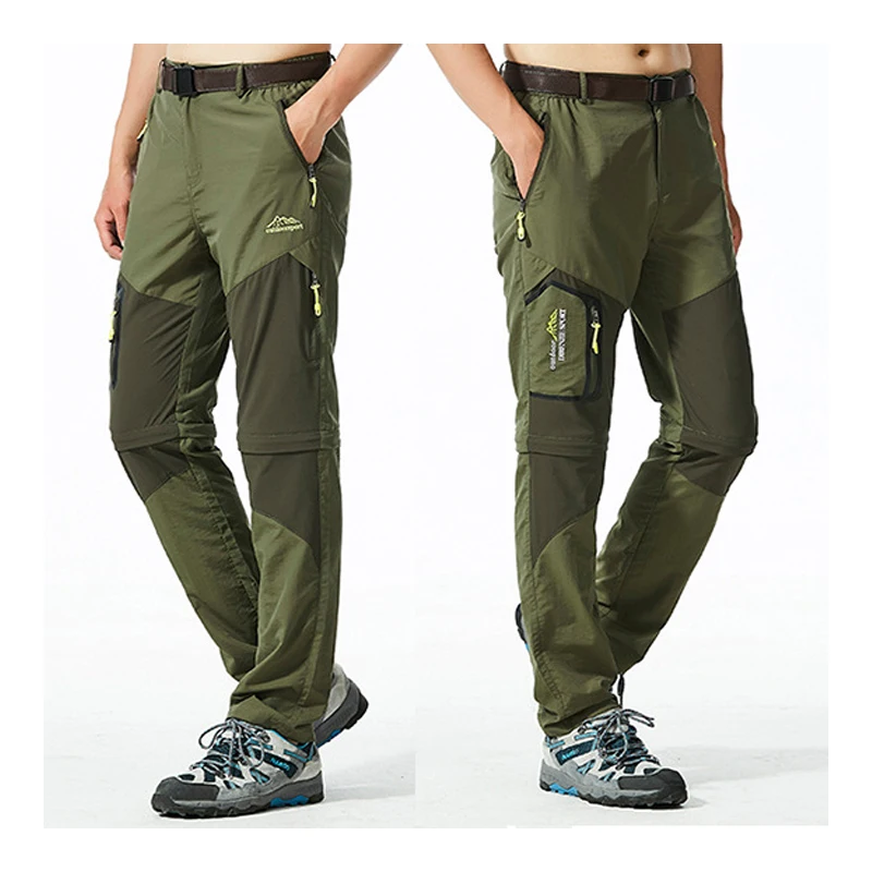 Hombres Nuevos de verano senderismo Trekking pescado campamento subir pantalones de secado rápido Plus Tamaño Viaje de gran tamaño impermeable secado rápido Pantalones cinturón