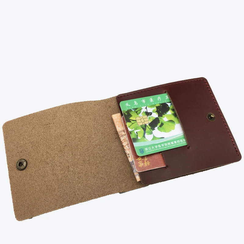 

Card Holder Mini Wallet ID Case Leather Men Mini Money Card Clip Case