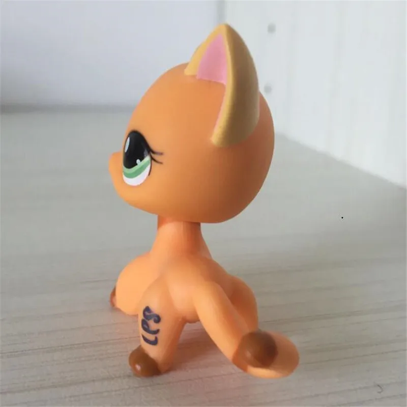 Pet Shop Lps Toys #852 Yellow Short Hair Cat Old Original Animal Collection Tan Spotted Leopard Kitty Girl Gift