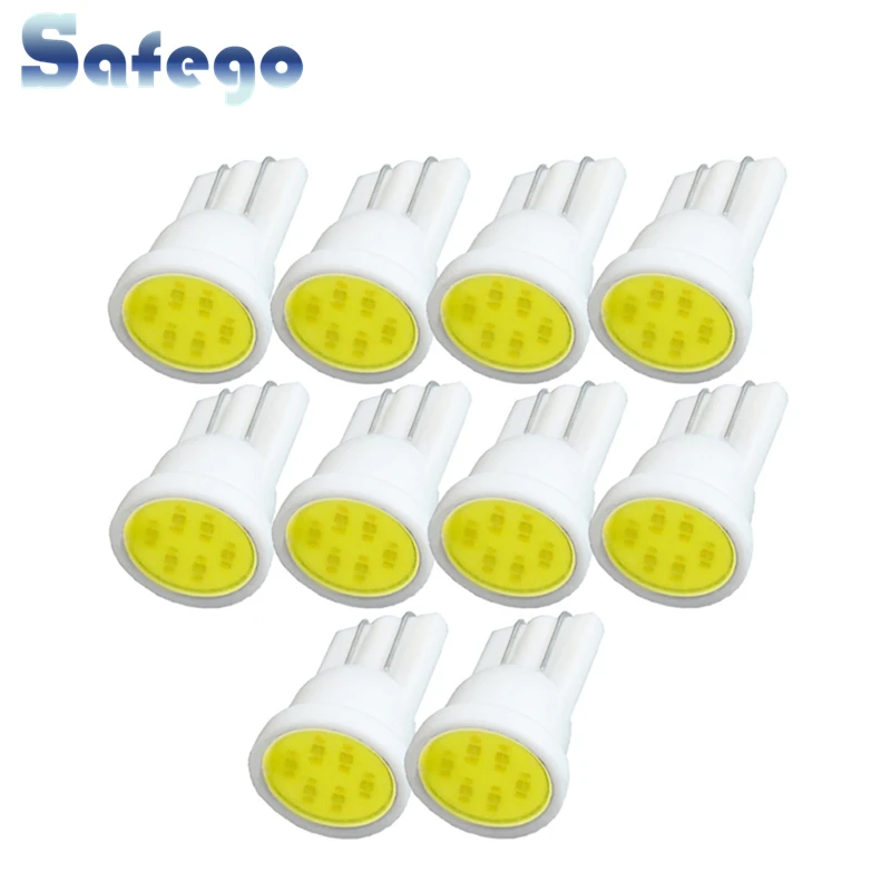 

10pcs T10 194 168 W5W COB 6 Chip High Power LED Light Car Signal Turn Tail Lamp Bulb Door Light Auto Side Light Bulb White 12V