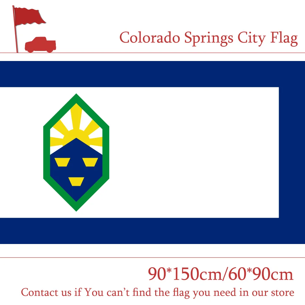 

Free shipping US Colorado Springs City Flag 3x5ft 90*150cm 60*90cm Flag Custom High-quality Polyester Banners