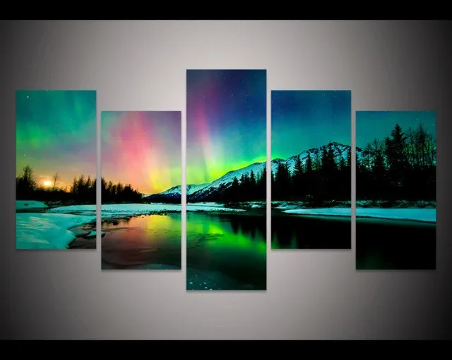 5 шт. мозаика полный Алмазная вышивка красочные Aurora Borealis картина вышитая бисером