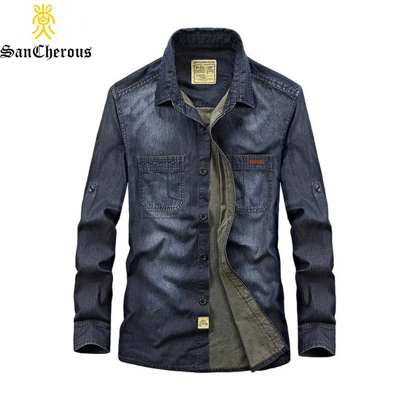 

2019 High Quality Men Shirt Spring Long Sleeve Turn-Down Collar 100% Cotton Casual Man Shirts Size M-3XL