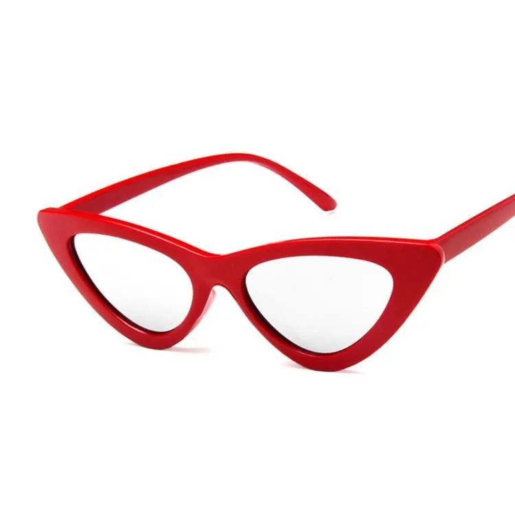 Кошачий глаз, женские солнцезащитные очки, модные, Роскошные, брендовые, дизайнерские, женские, зеркальные очки, солнцезащитные очки для женщин, Oculos De Sol, черные - Цвет линз: Red Silver
