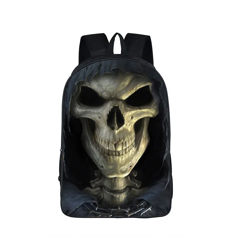 Темный готический рюкзак с изображением ангела/грима Жнеца/животного волка для мальчиков-подростков, школьные сумки в стиле панк, женские мотоциклетные мужские дорожные сумки - Цвет: 16KL03