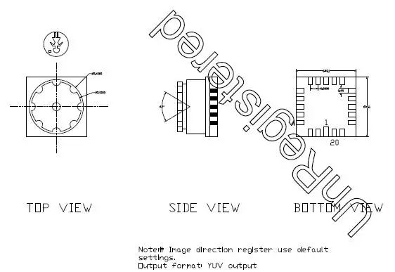 Side contact rigid board camera,bottom contact camera lens module,low cost VGA camera base on GC0309 cmos image sensor 3