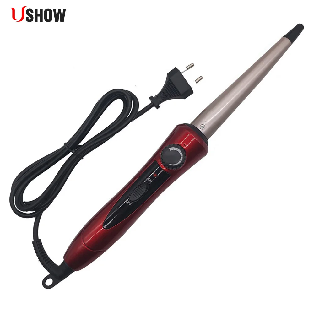 USHOW Electric Hair Straightener Curler Tourmaline Ceramic Hair Curling Iron Professional Cone Shape Barrel Hair Curler rollers USHOW Electric Hair Straightener Curler Tourmaline Ceramic Hair Curling Iron Professional Cone Shape Barrel Hair Curler rollers