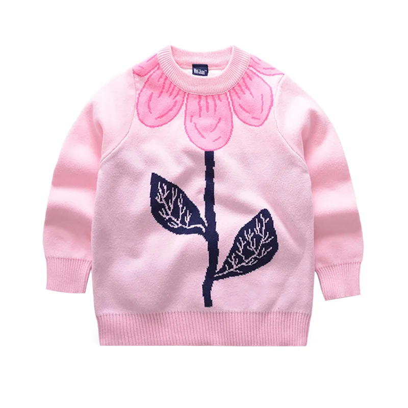 Flower Kids Girls Sweaters Cute Stylish Princess Sweater Knitting