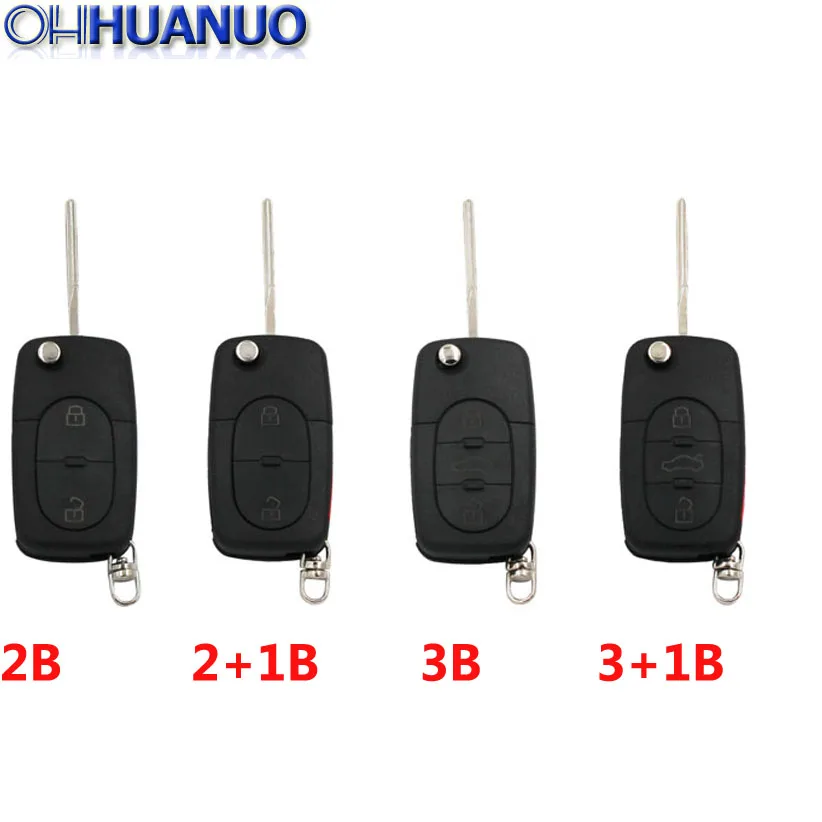 Пустая оболочка для ключа с пустой кнопкой 2/3/4 Audi A4 A2 A3 A6 A8 TT RS4 Uncut HU66 Blade CR2032
