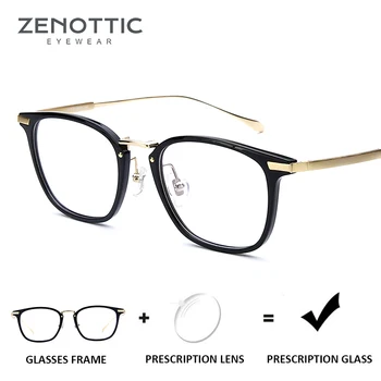 

ZENOTTIC Square Prescription Glasses Men Optical Myopia Hyperopia Eyeglasses Frame Anti-Blue-Ray Photochromic Clear Eyewear 2019
