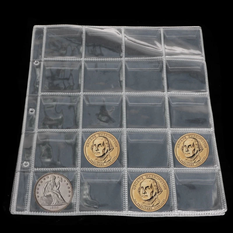 

Album Pages 20 Pockets Money Coin Holder Storage Note Currency Collection Case Commemorative Coins Collectible