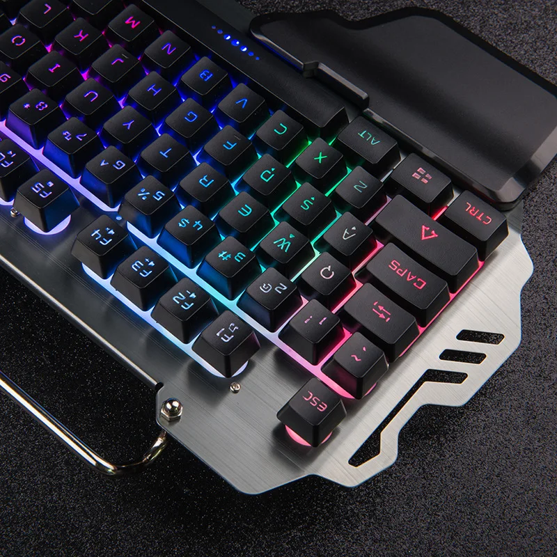 Игровая клавиатура RGB клавиатура с подсветкой удобная ручная поддержка Механическая Ручка игровая клавиатура водонепроницаемая 104 клавиша мультимедиа геймер