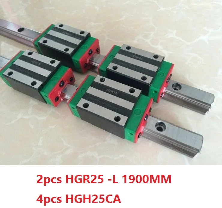 

Линейная направляющая Hiwin HGR25 -L 1900 мм, 2 шт. + 4 узких линейных блока HGH25CA для маршрутизатора с ЧПУ