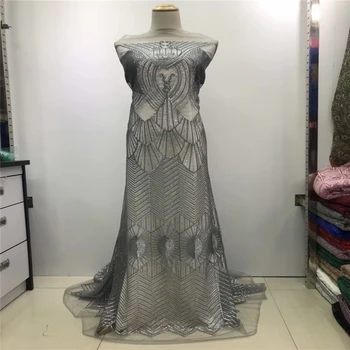 

VILLIEA French Net Lace Fabric 2019 Latest African Lace Fabric With Embroidery Mesh Tulle Lace Fabric High Quality With Sequins
