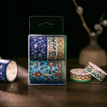 

6Pcs/Set Retro Ancient Plant Pattern Series Paper Masking Tape Decoration Stationery Washi Tape School Office Supplies