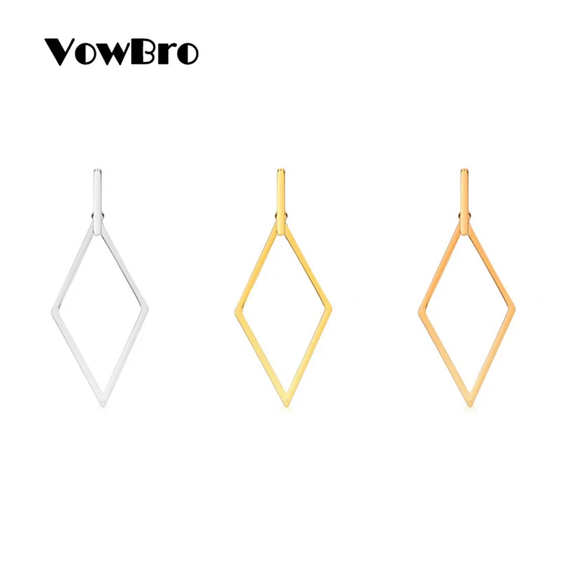 

VowBro Stainless Steel rhombus Hoop Earrings For Women Sexy Big Loop Hypoallergenic Earrings Jewelry Sports Earings Gifts