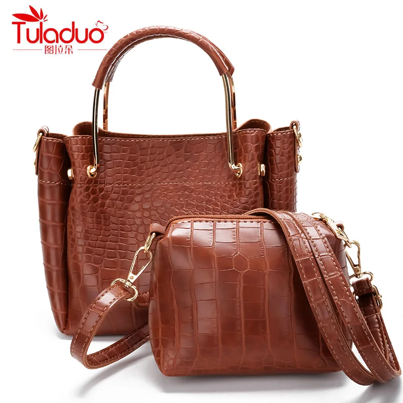 

Famous Brand Alligator Women Handbags Fashion Oil Wax Women Shoulder Bags High Quality PU Leather Tote Bag Ladies Top-Handle Bag