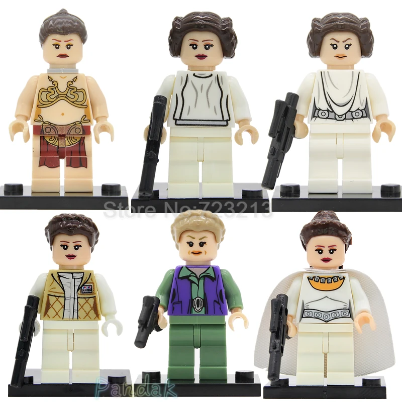 

Princess Leia Star Wars Figure Building Blocks Single Sale Slave Leia Han Solo Models Starwars Toys for Children