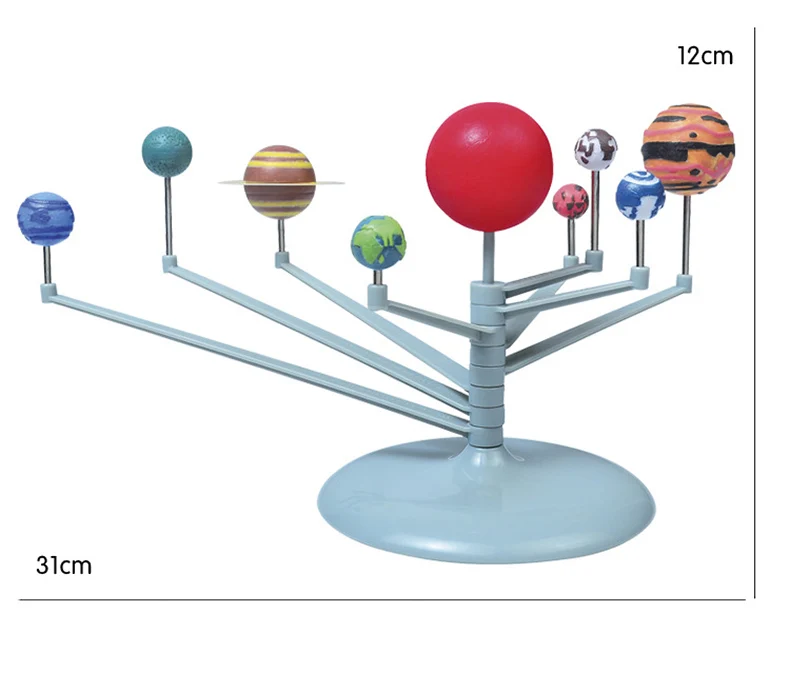 Модель Nine Planet, головоломка, собранная солнечная система, планетарный инструмент, детская наука и образование, набор игрушек DIY, светящийся E03