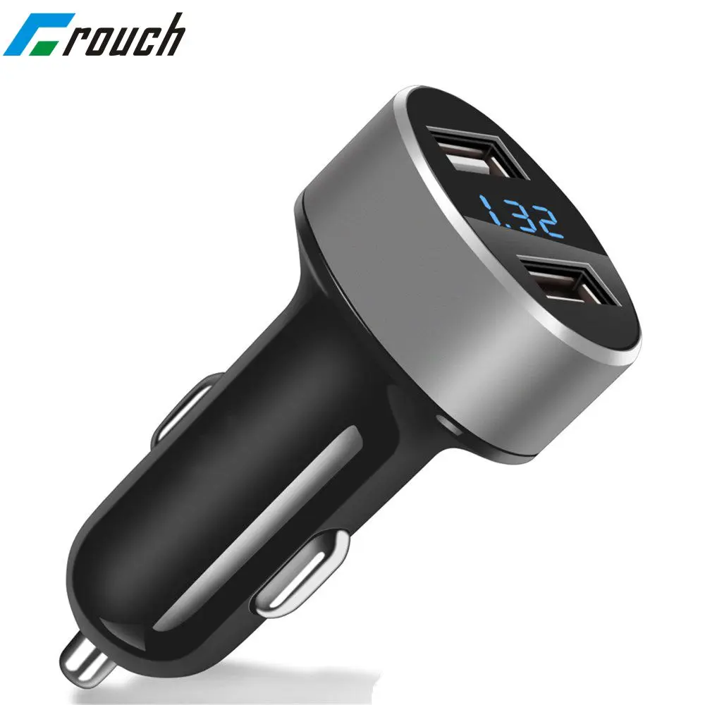 Автомобильное зарядное устройство 5 В 2 1 А USB со светодиодным экраном|5v 2.1a|charger