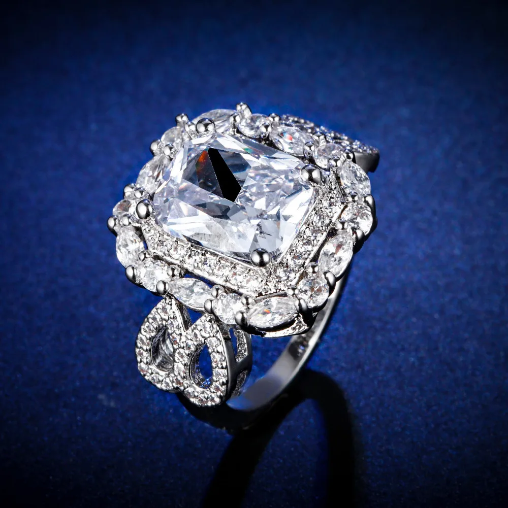

Original Design Gorgeous cz unique style top quality big giant Ring Cubic Zirconia Hot Ins sterling silver 925