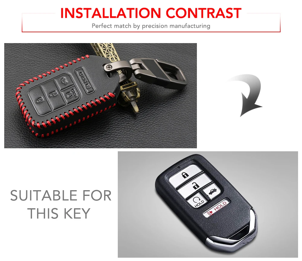 Модный кожаный чехол для автомобильных ключей, кармашек для часов чехол для Honda Civic CR-V HR-V Accord jade Crider Odyssey- дистанционная защита