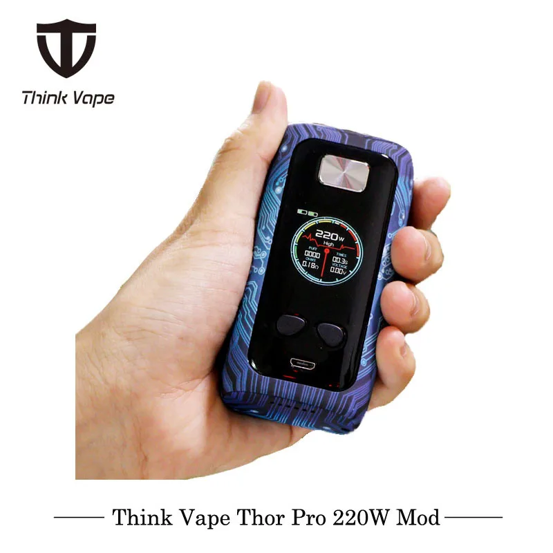 

Original ThinkVape Thor Pro 220W Box Mod Think Vape E Cigarettes Powered By Dual 18650 Battery PC Plastic Light Vape Vaporizer