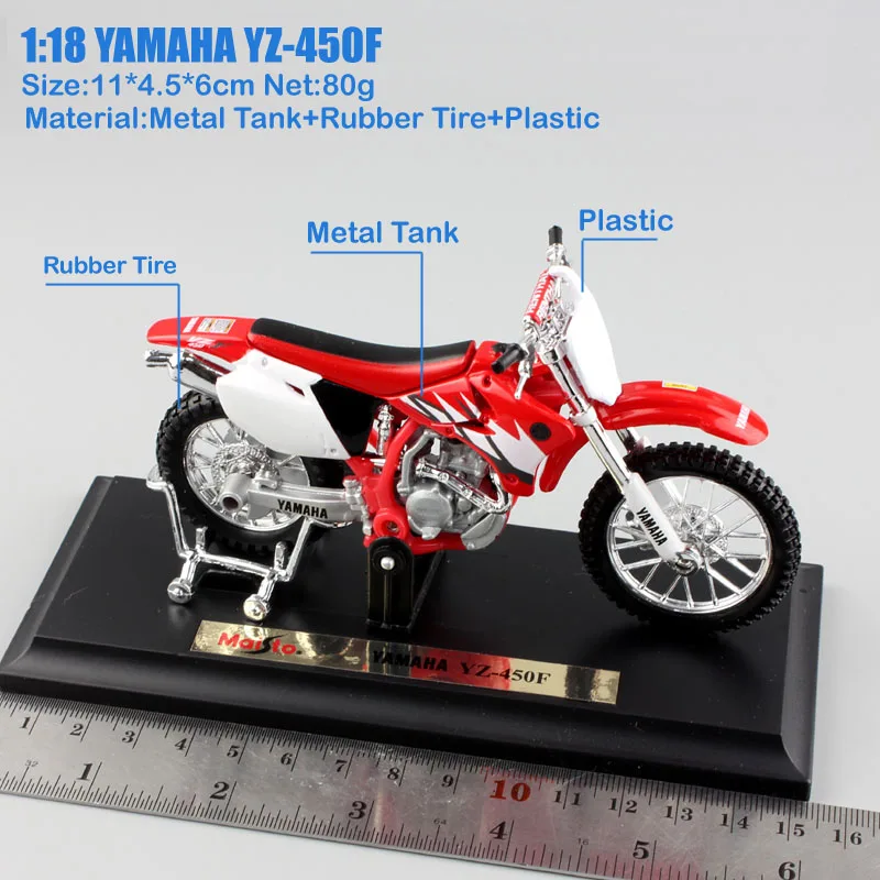 1/18 весы maisto YAMAHA YZ450F YZ 450F мотоцикл для мотокросса МХ грязи Литье металла велосипед