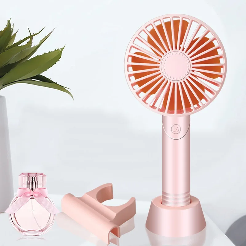 

Portable Hand Fan For Travelling Outdoor Office Creative Macaron Powerful Rechargeable Cooling Fan with Cosmetic Mirror 2000mAh