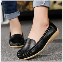 sale top women genuine leather flat shoe mom shoes nurse shoes white non-slip work comfortable pregnant women shoes