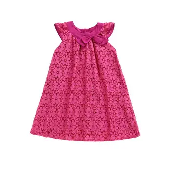 

Europe and the United States summer new brand clothing girls dress children's clothing sleeveless printed lace cotton girls prin