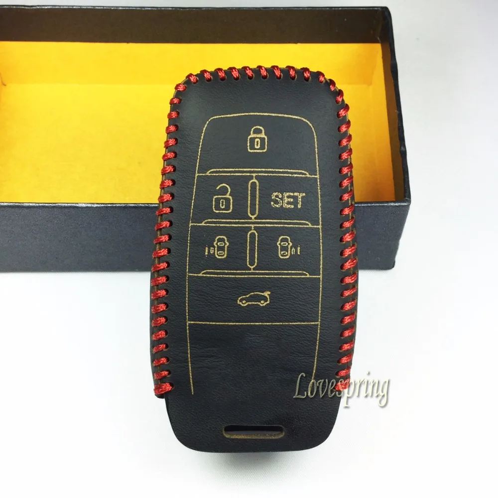 Leather Car Key Cover Case Bag Holder Keyless Entry FOB For Toyota