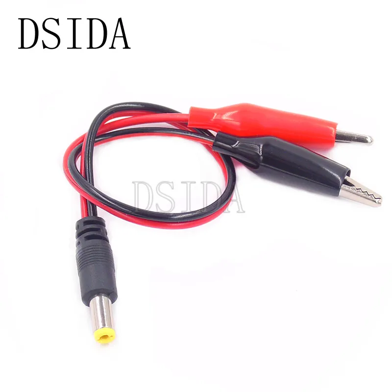 DC 5.5mm x 2.1mm DC Female//Male Jack Connector to 2 Alligator Clip Power HV