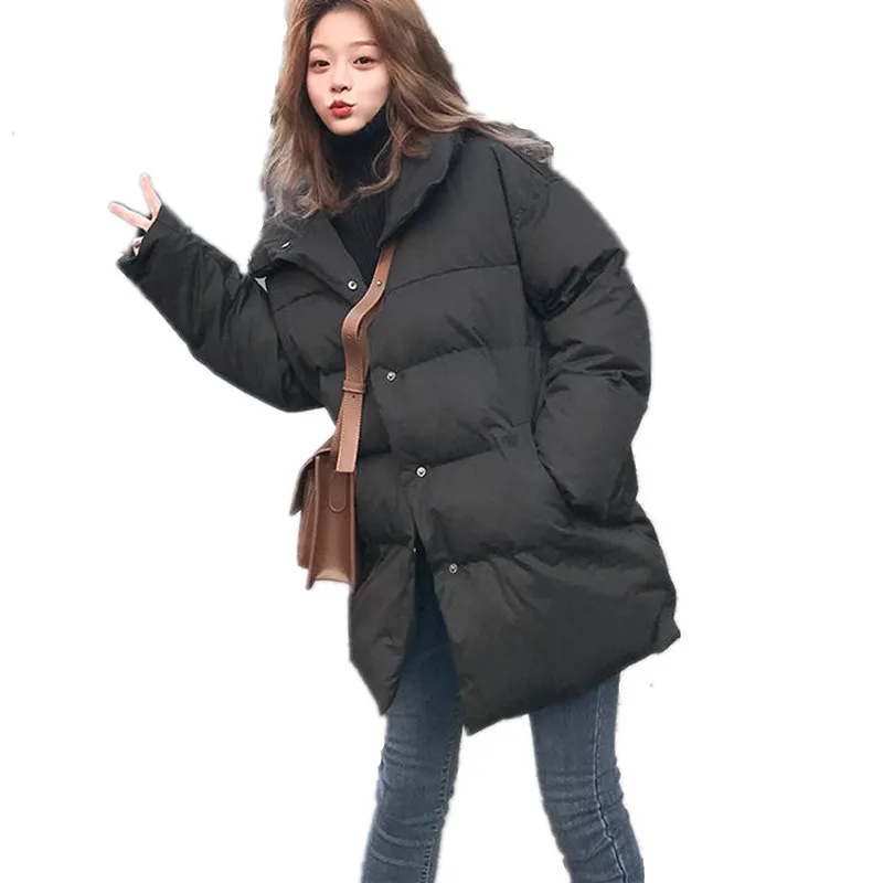 Winter Jacket Women Coats Parkas Thicken Down Cotton Padded Jacket Coat Outerwear Oversized Long Sleeve Ladies Coat Parka Q641
