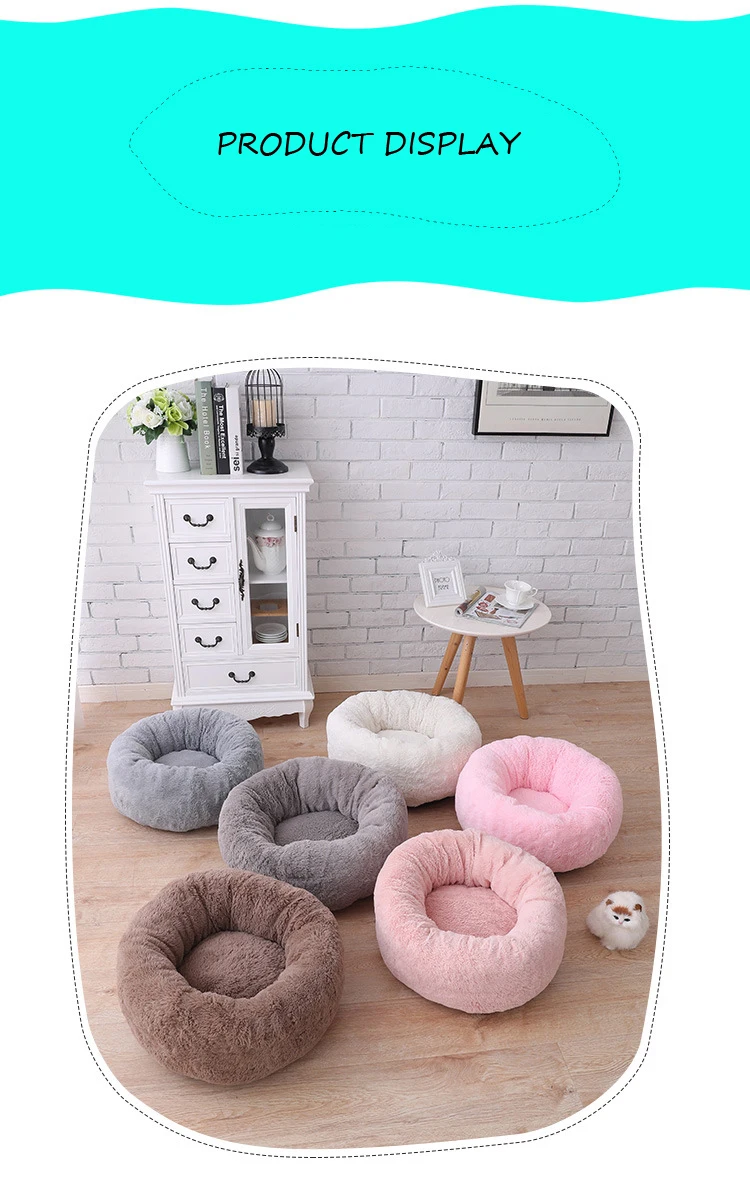 5 Colors Soft Pet Dog Bed Pink Grey Plush Pets Sleep Cave Bed For dog Cat Fall Winter Warm Dogs House pet Nest Kennel hondenmand