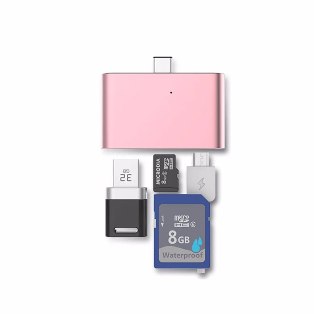 20 шт./лот Портативный USB 3.1 Тип-C USB OTG карты reasder Тип c хаб для телефона/компьютер Дата передачи USB/TF/SD/Micro USB