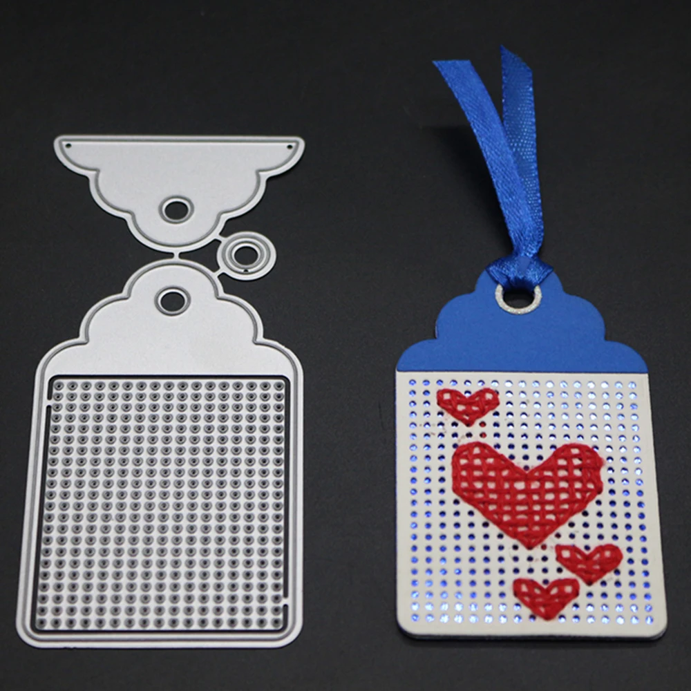 

Cross Stitch Label Tag Craft Dies Metal Cutting Dies Stencils for DIY Scrapbooking Photo Album Card Decorative 2019 New
