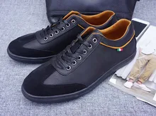 Factory Price Running Shoes Men Black Designer Shoes Men Sneakers Men Ox Fur Genuine Leather Sweat-Absorbant Massage 9 size