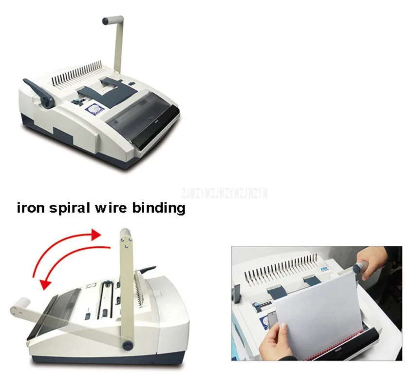 CW-4500 спиральная проволочная переплетная машина прищепка для документов 32/34 резина/железная проволока электрическая пробивная отверстие A4 бумага 19/21 перфоратор машина