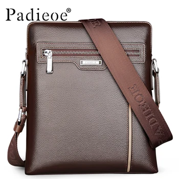 

Padieoe Men's Genuine Leather Shoulder Bag High Quality Luxury Designer Real Cowhide Crossbody Bags Retro Sling Bag Freeshipping