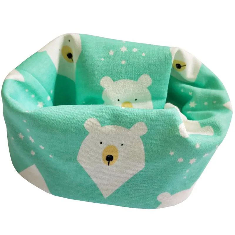green bear Осень-зима детский хлопковый шарф для малышей и детей постарше шарф для девочек, для мальчиков шарф-хомут с круглым воротником для мальчиков и девочек с воротником Детский волшебный шейный платок - Цвет: green bear