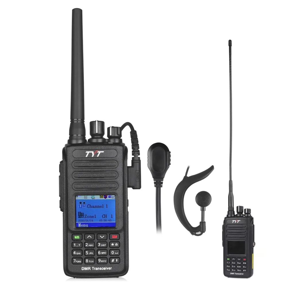 

TYT MD-390 GPS VHF 136-174mhz IP67 Waterproof DMR Digital Two Way Radio Walkie Talkie 1000CH 2200mAh with Programming Cable