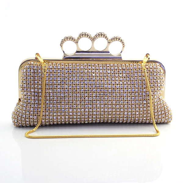 

Gold Chain Ladies Prom Crystal Bag Women Diamond Metal Evening Purses Clutch Bags Wedding Handbag(6103-BG)