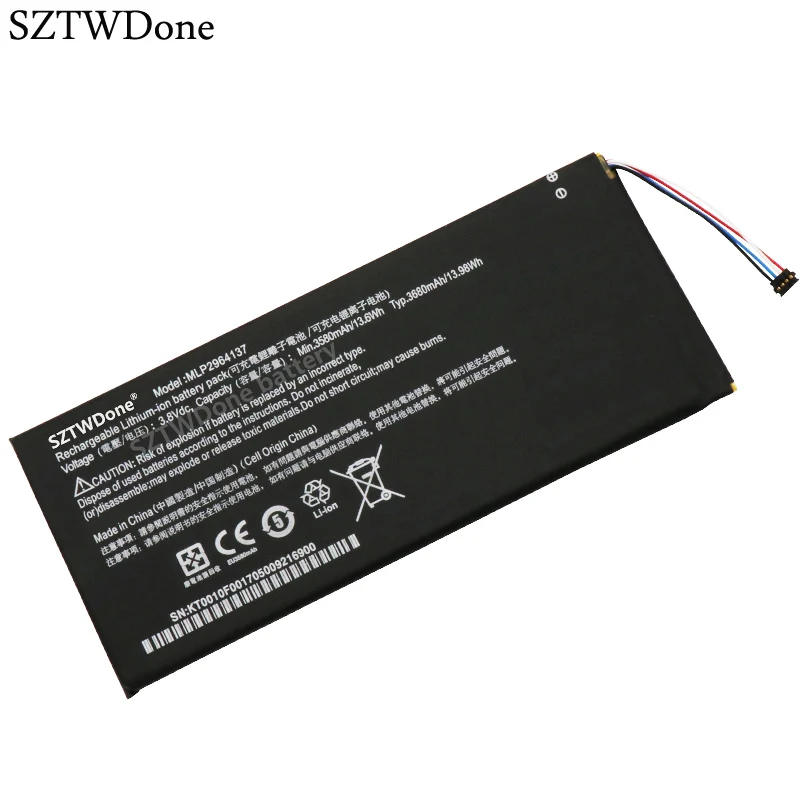 SZTWDone Новый MLP2964137 Аккумулятор для планшета ACER Iconia One 7 B1 730HD A1402 3165142P 170L 3 8 V 3680MAH|battery